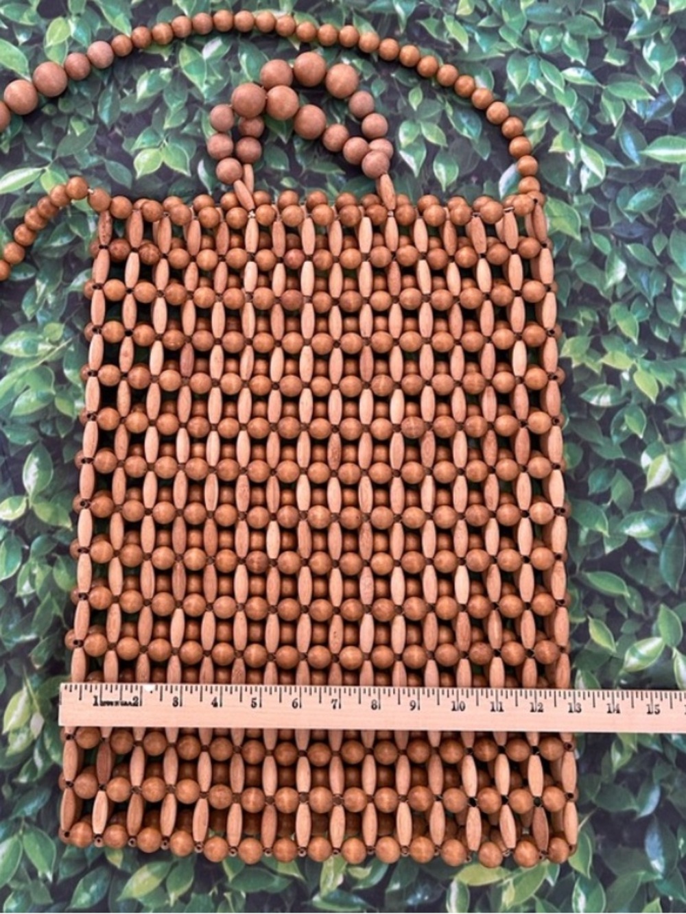 Cult Gaia Tan Beaded Crossbody Bag